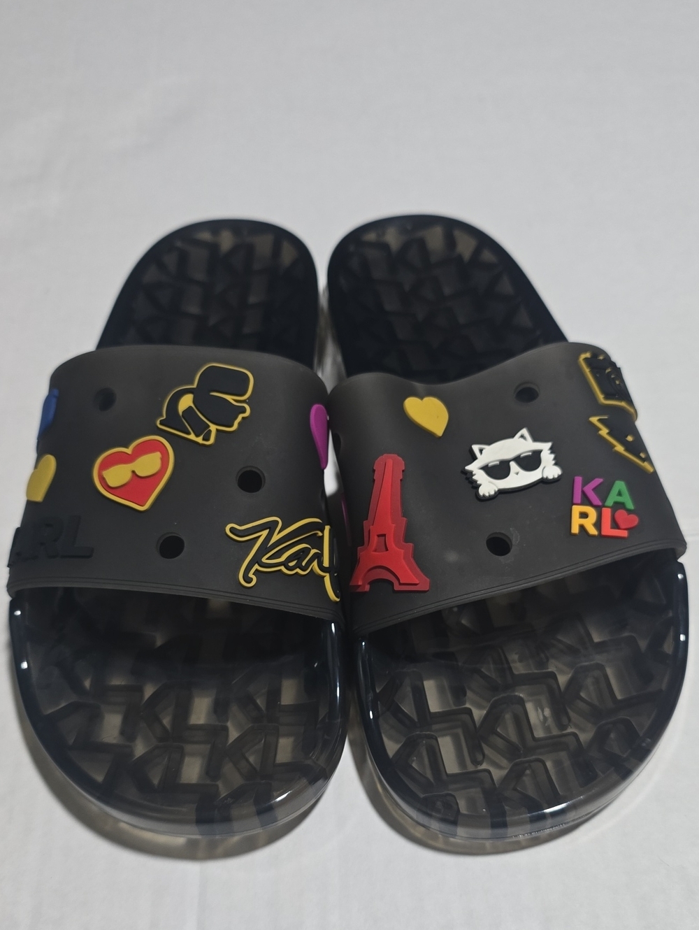 Karl Lagerfeld Paris Thea Translucent Pool Slides - Women's Size 9 US